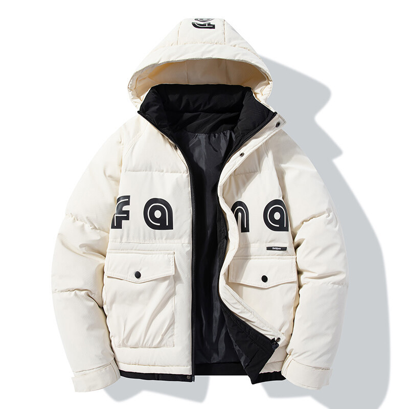 Abrigo acolchado de algodón con capucha gruesa para hombre 2024 invierno nuevo estilo ropa de hombre moda juvenil casual simple abrigo de algodón cálido