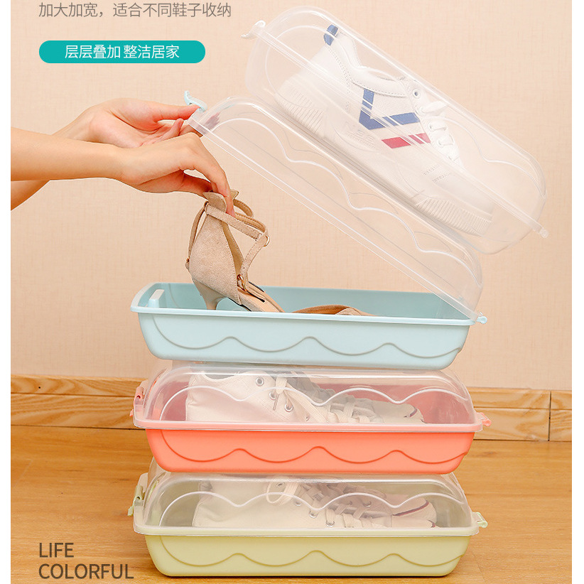 Shoe Box Transparent Storage Box Plastic Shoe Cabinet Shoes Storage Artifact Thickened Drawer Simple Shoe Rack Household Supplies