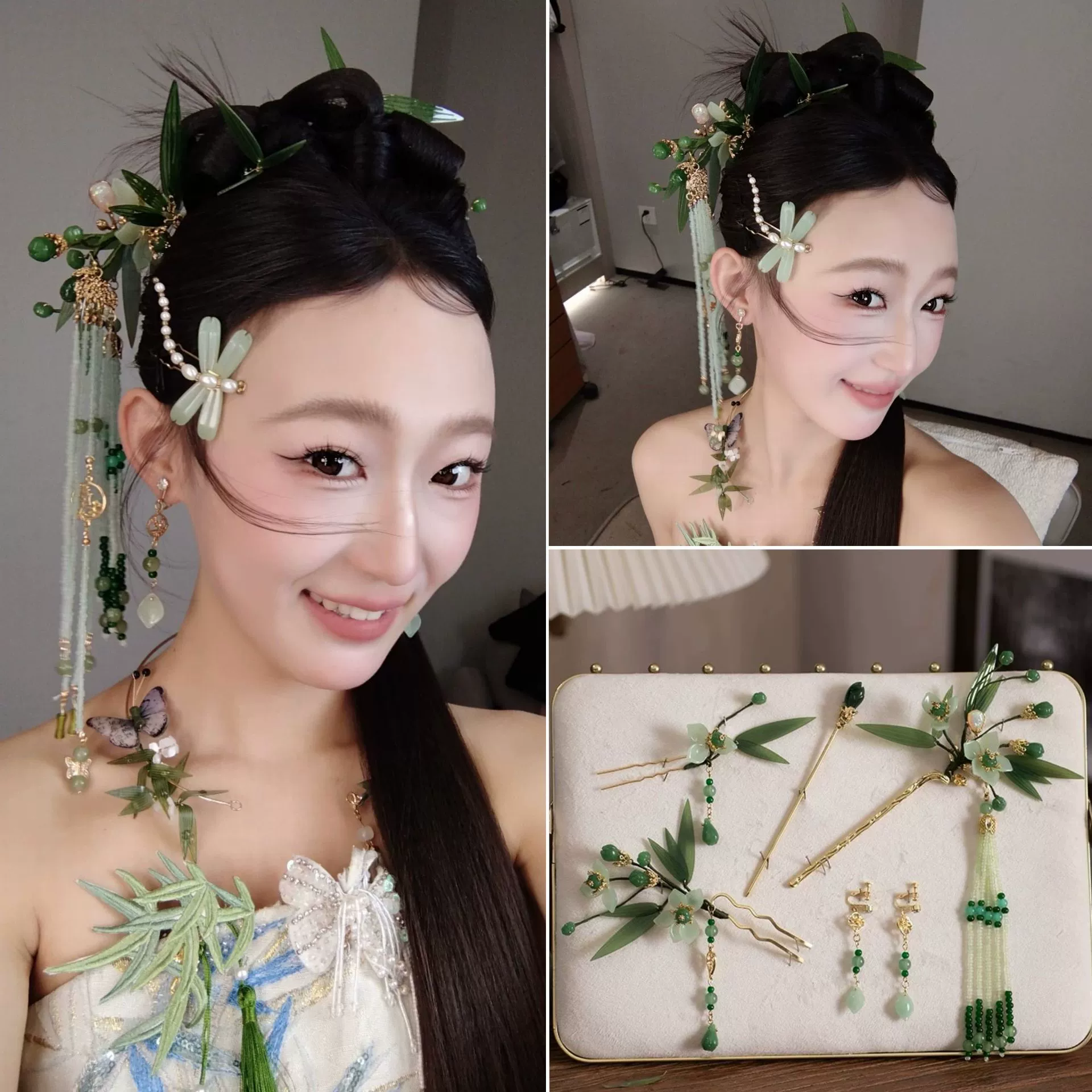 Традиционная китайская заколка ханьфу с бамбуковыми листьями для наряда в стиле Сюйхэ, сказочный и омолаживающий аксессуар для утреннего халата для тостов.