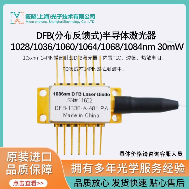 DFB(分布反馈式)半导体激光器 1028/1036/1060/1064/1068/1084nm