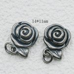 三七银铜镀久不掉色玫瑰花饰品配件diy复古手链项链坠子