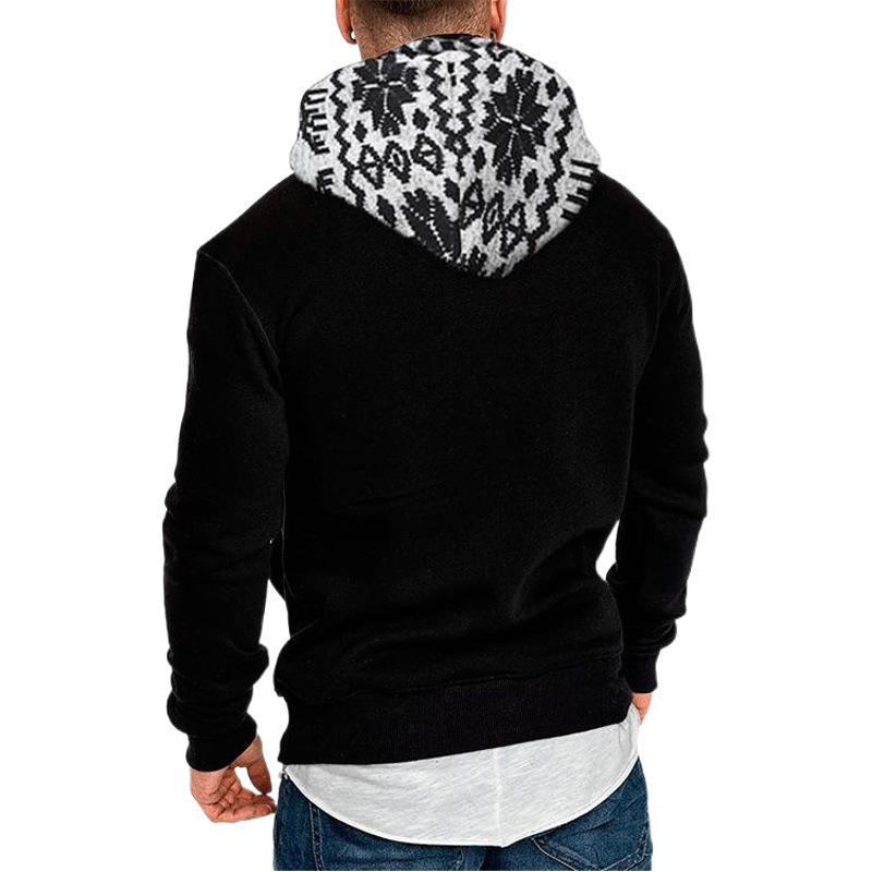 Autumn new foreign trade Men's Fashion Christmas deer hooded long sleeve slim sweater