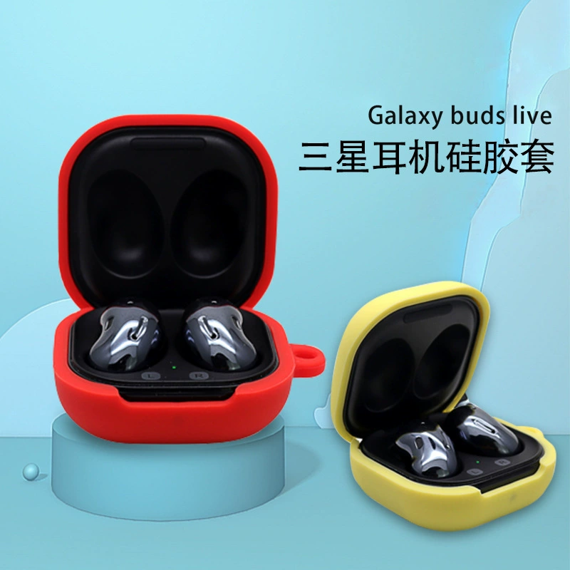 Силиконовый защитный чехол (Samsung Galaxy Buds Live), защита от падения, карабин D-образной застежки, многоцветный