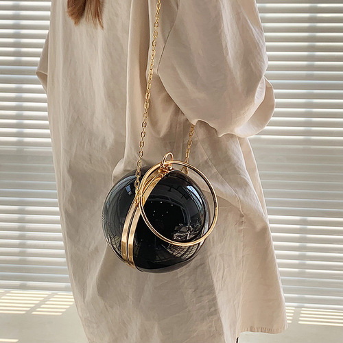 Acrylic 2024 Personalized Trendy Round Small Shoulder Bag with Chain Single Shoulder Crossbody Bag Fashion Women's Bag