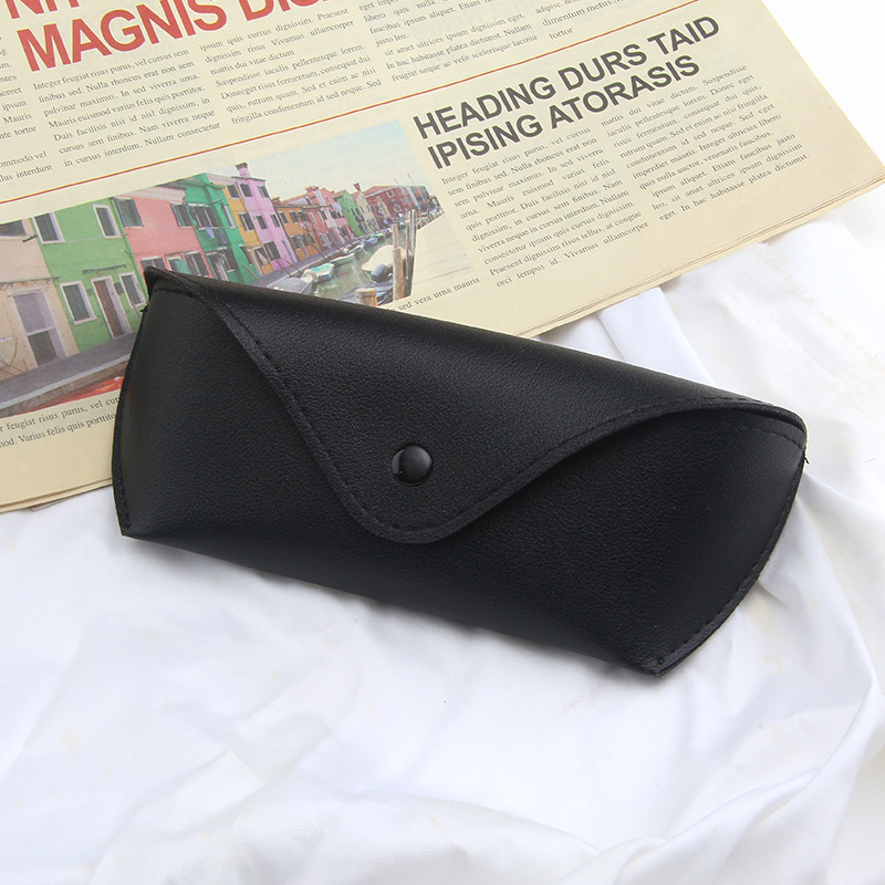 Retro leather snap sunglasses box INS soft bag fashion trendy glasses case portable solid sunglasses storage box