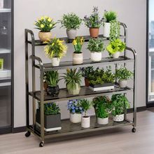 花架子室内家用客厅移动多肉绿萝落地式多层花盆架铁艺阳台置物架