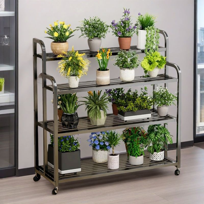 花架子室内家用客厅移动多肉绿萝落地式多层花盆架铁艺阳台置物架