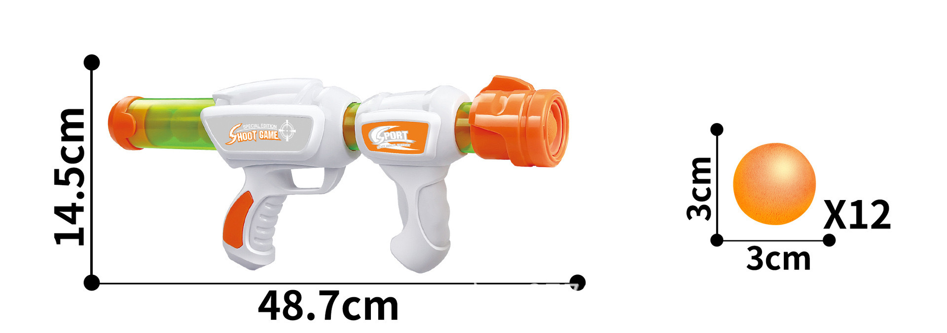 Transfronterizo Amazon pistola aerodinámica lanza EVA softball juguetes pistola objetivo juguetes para niños indoor y outdoor al por mayor