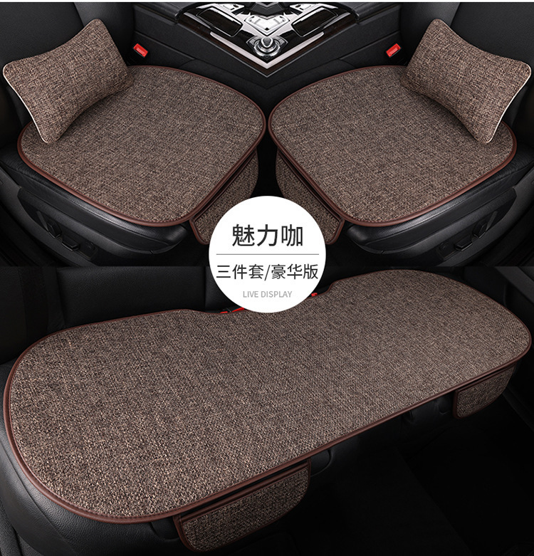 2026 Factory Direct Sales New Model All-Season Linen Cotton Car Seat Cushion Universal Car Seat Cover