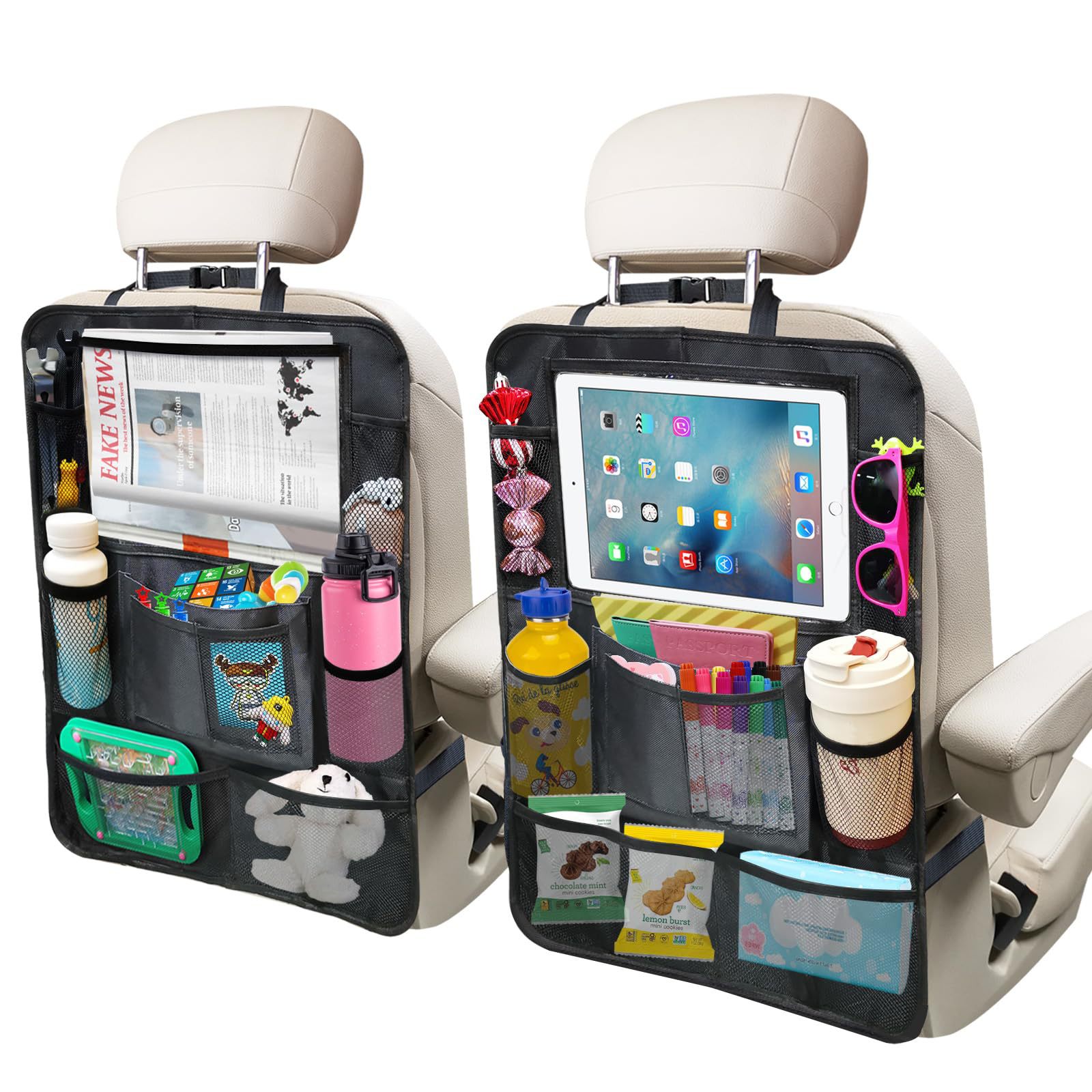 Nuevo tipo de explosión transfronteriza bolsa de almacenamiento del asiento trasero del automóvil contenedor de basura multifuncional mesa de comedor taza de soporte de respaldo de la silla anti-caña