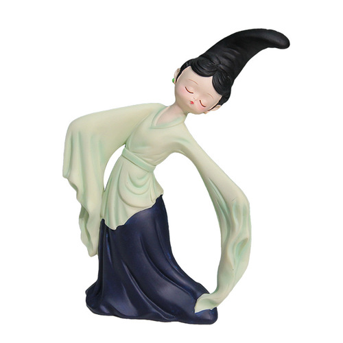New Chinese style green lady light luxury art TV cabinet desktop national trend ornaments living room wine cabinet home decorations