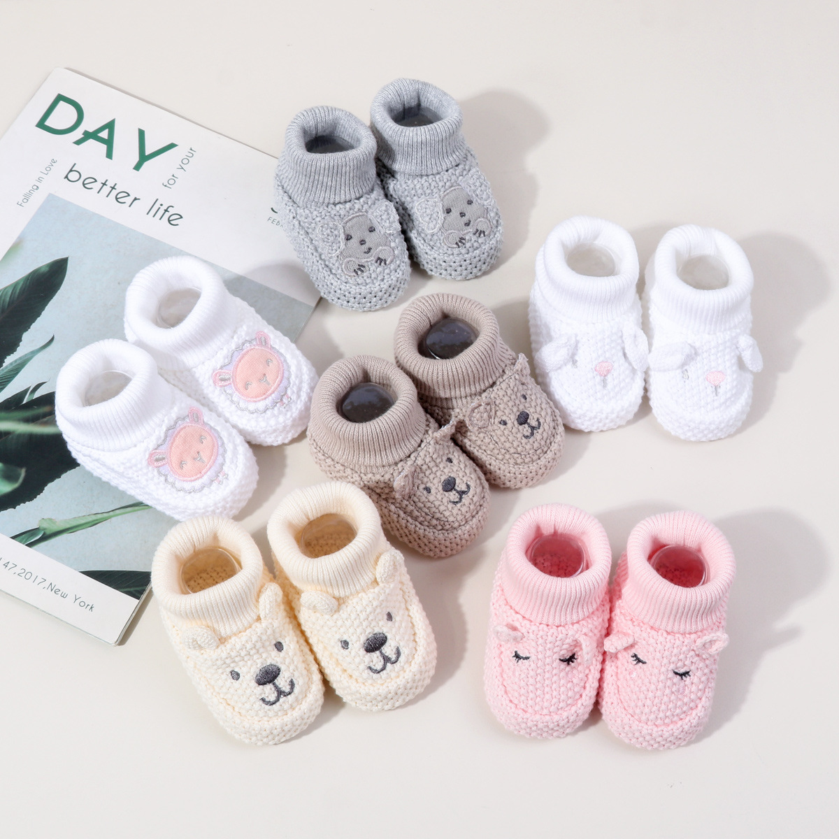 New Cartoon Animal Knitted Wool Shoes Male Female Baby Shoes Breathable Baby Shoes 5204