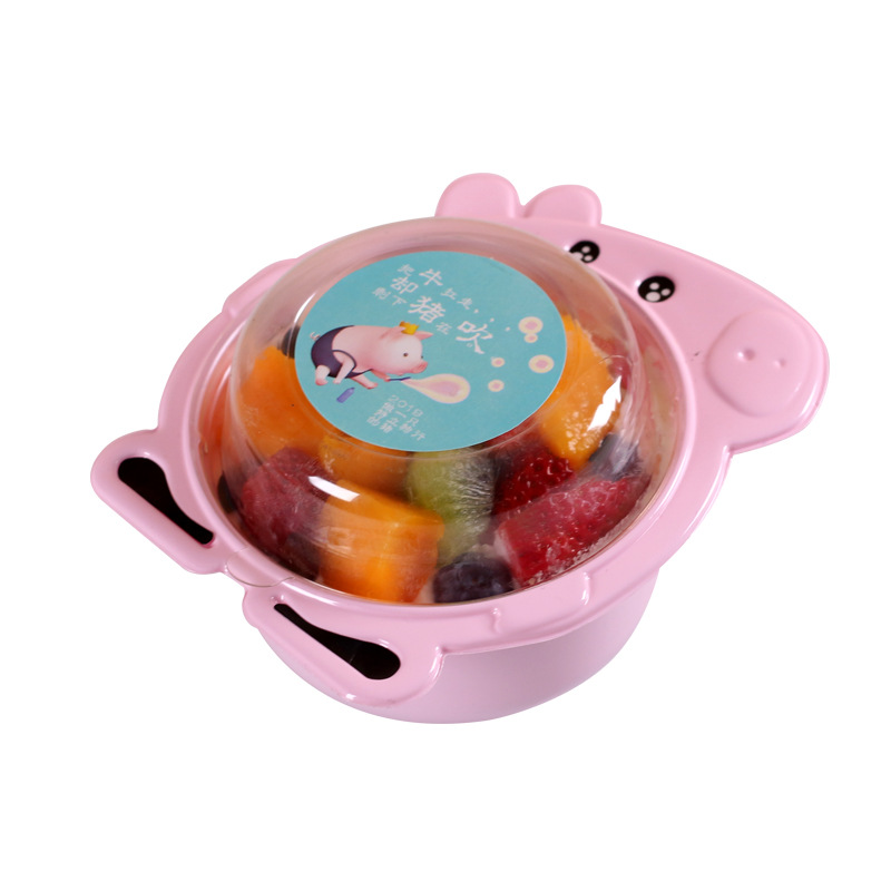 Online celebridad cerdo dibujos animados página hornear fruta pescando mousse multi-capa torta Día DE LOS NIÑOS caja de embalaje de la torta