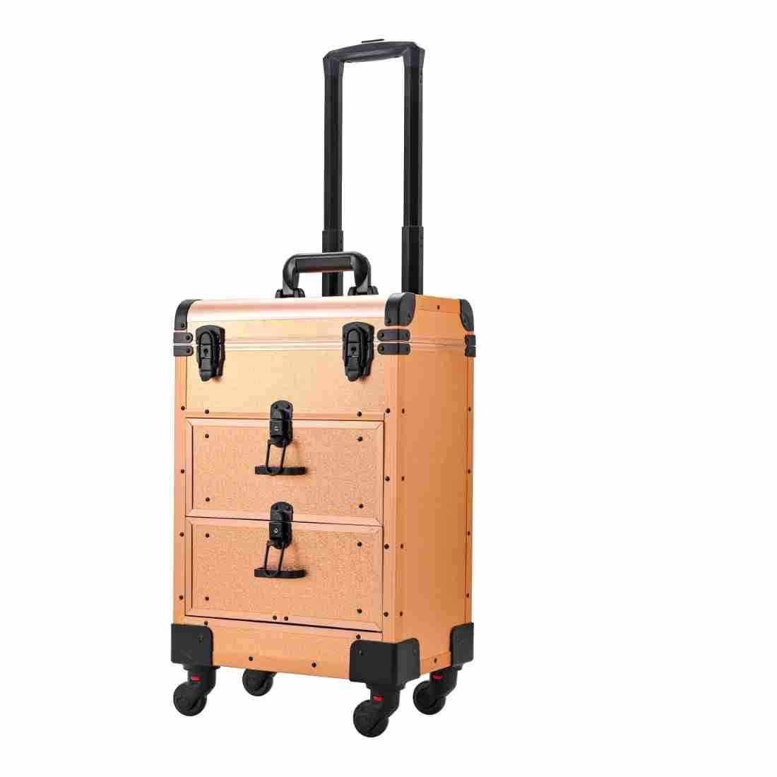 Caja de maquillaje multifuncional con espejo con lámpara portátil de gran capacidad caja de herramientas de maquillaje caja de almacenamiento de manicuras de mercado nocturno