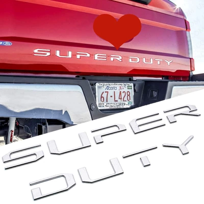 Suitable for 17-19 Ford Pickup Truck Superduty Tailgate Sticker 3D Stereo Front and Rear Car Logo Sticker Electroplating