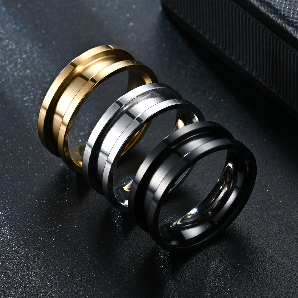 6g Weight Rings Classification 1 Piece Quantity Holiday, Daily Occasion 304 Stainless Steel Material Solid Color Pattern All Seasons Season Men's Gender Plating Design Vacation, Classic Style Style Vacation Classic Style Solid Color 304 Stainless Steel Plating Men's Rings Men Band Rings 无
