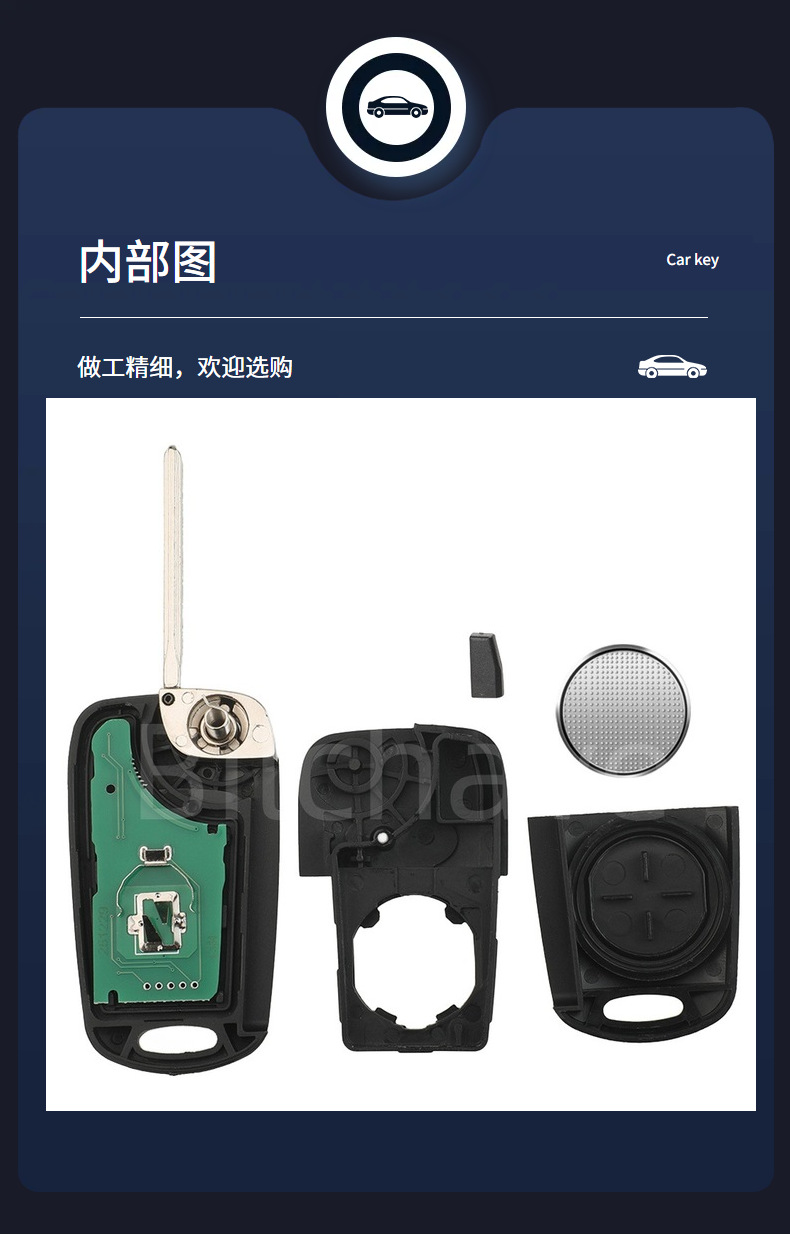 95430-4X150 Is Suitable for 3-Button Kia K2 Rio Folding Remote Control Car Key 433Mhz Fsk 4D60
