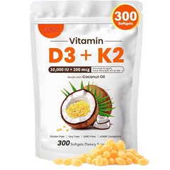 跨境现货 维生素D3K2胶囊初榨椰子油软胶囊D3K2补充剂软胶囊源头