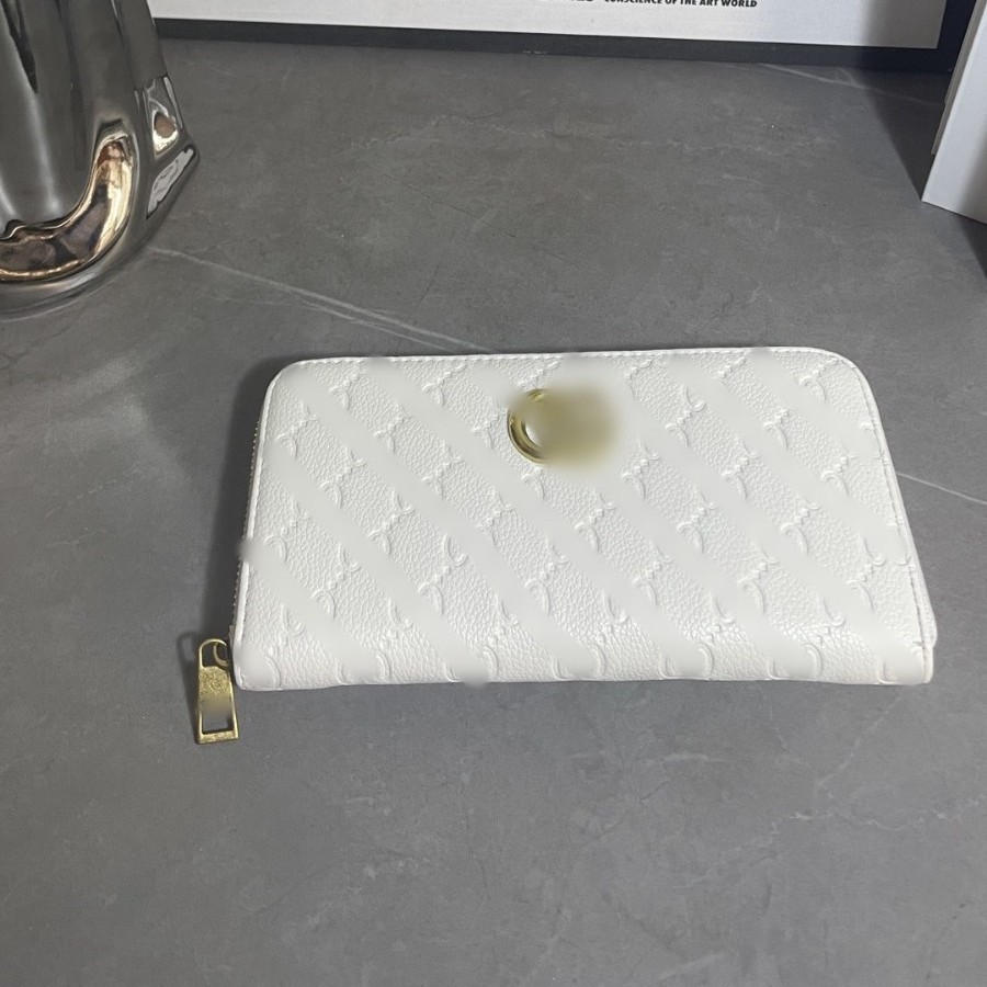 Cartera de cremallera de moda caviar billetera larga rombo relieve plano multifuncional cartera de tarjetas clásica de mano