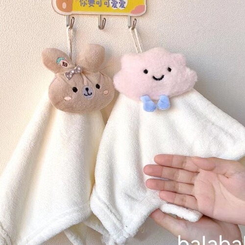 Water-absorbent quick-drying kitchen towels and bath towels, Bear Pineapple Square Scarf, Baby Hand Towels, Cloud Hanger, Coral Velvet