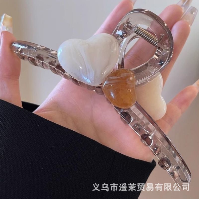 轻奢高端水晶大号抓夹鲨鱼夹女时尚百搭后脑勺盘发夹新款发抓头饰|undefined