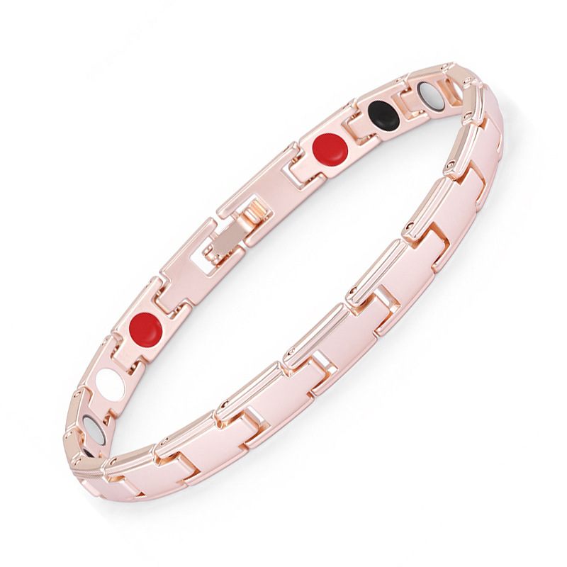 European and American Fashion Women's Red Copper Color Hand-Plated Bracelet Men's Detachable Zinc Alloy Magnet Bracelet Jewelry Wholesale