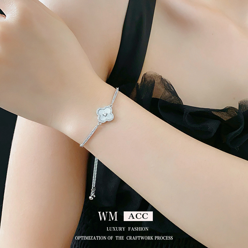Oro real flor de fritillaria pulsera de zircon pulsera temperamento de moda coreana nicho lujo ligero joyas al por mayor