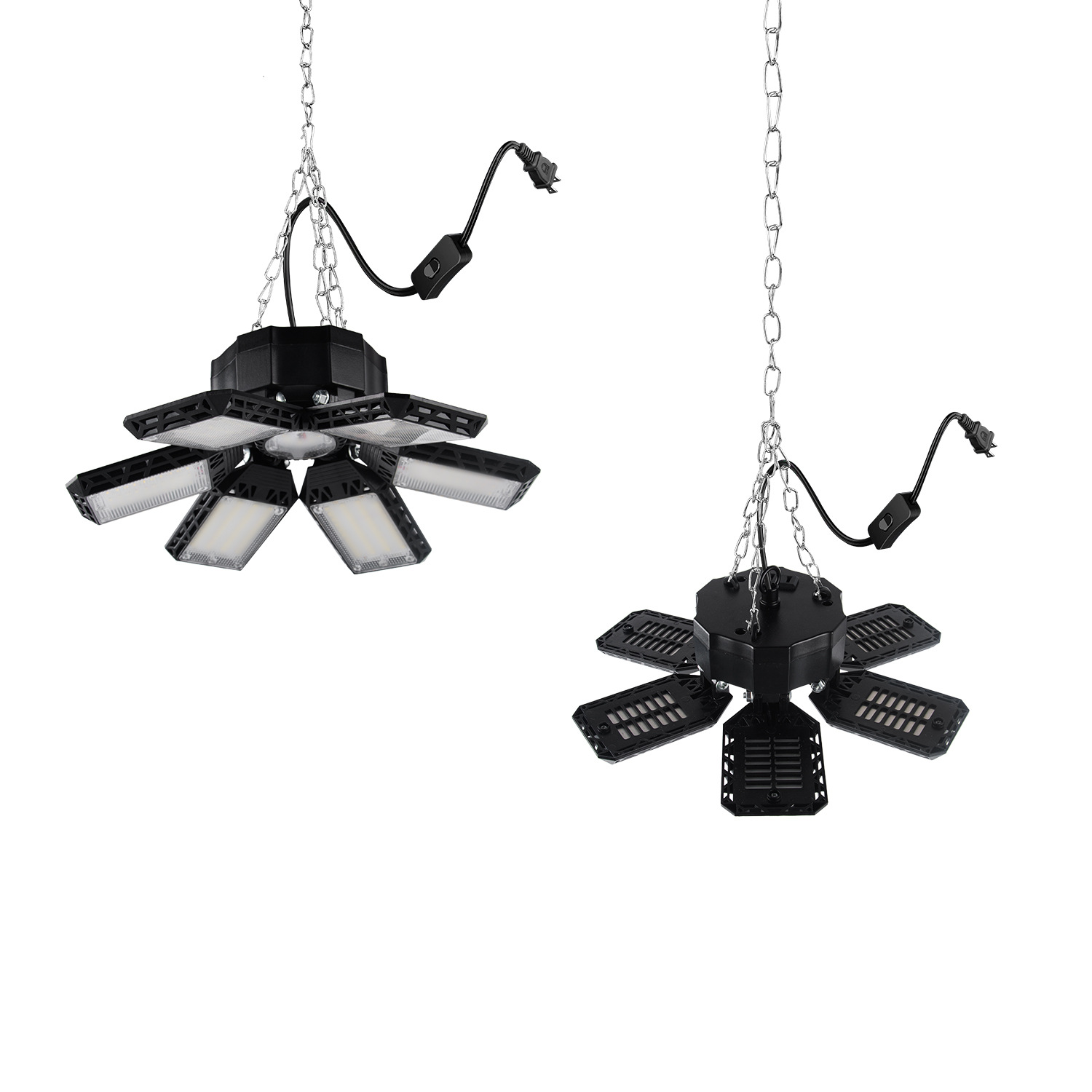 Fuente de fábrica transfronteriza lámpara de garaje LED 6 lámpara plegable 180W lámpara de cadena de suspensión estándar europeo para el hogar de garaje image 6
