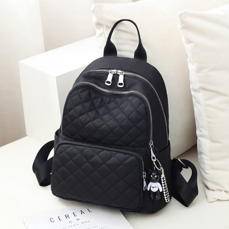 Rhombus mochila mujer nueva moda versátil estudiante mochila de gran capacidad textura simple mochila casual