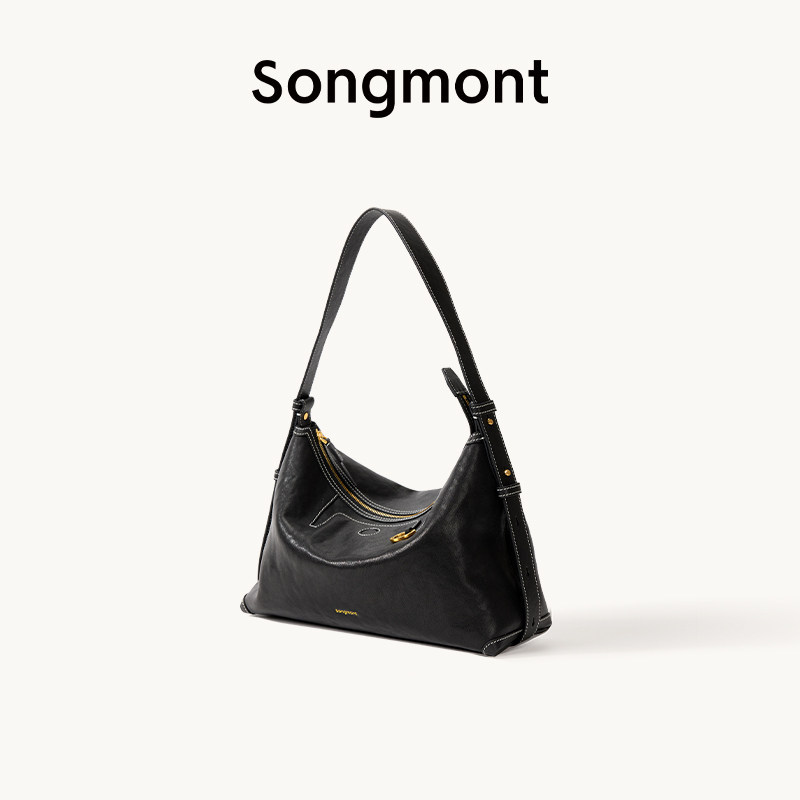 Songmon Yamashita Arimatsu Series Hobo Bag - Vegetable Tanned Cowhide Commuter Underarm Dumpling Bag For Women - Thumbnail 6