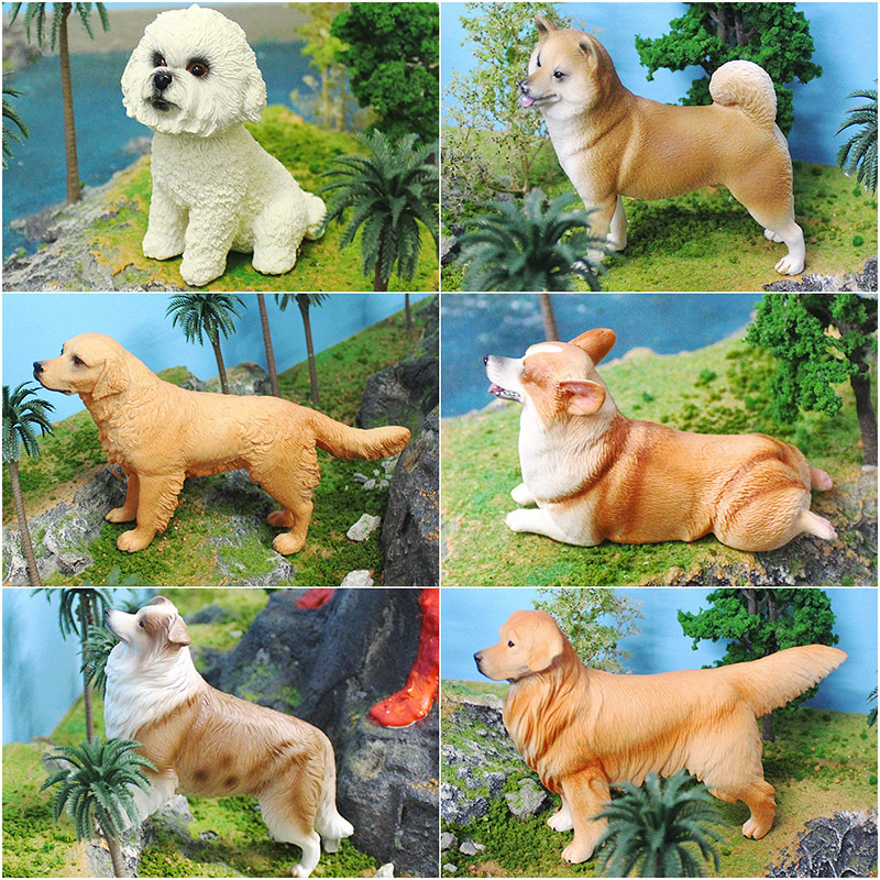 Los niños de simulación animal famoso modelo de perro Shiba Inu Peluche Golden Retriever Corgi Pastor perro mascota perro decoración de juguete