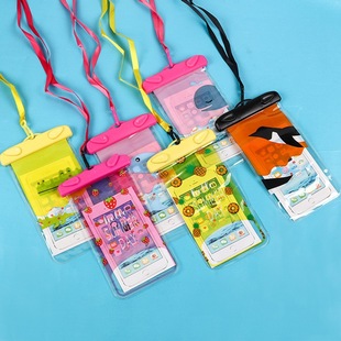 Factory new mobile phone waterproof bag diving case touch screen back cartoon waterproof case drifting swimming hanging bag in stock