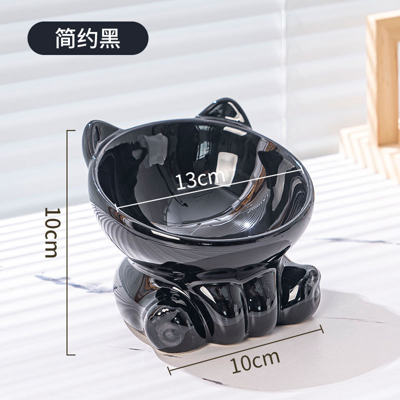 猫用ボウル セラミック製 猫用食器 黒ずみ防止 高足 斜め口 猫用食器 ペット用犬用水飲みボウル 首保護設計|undefined