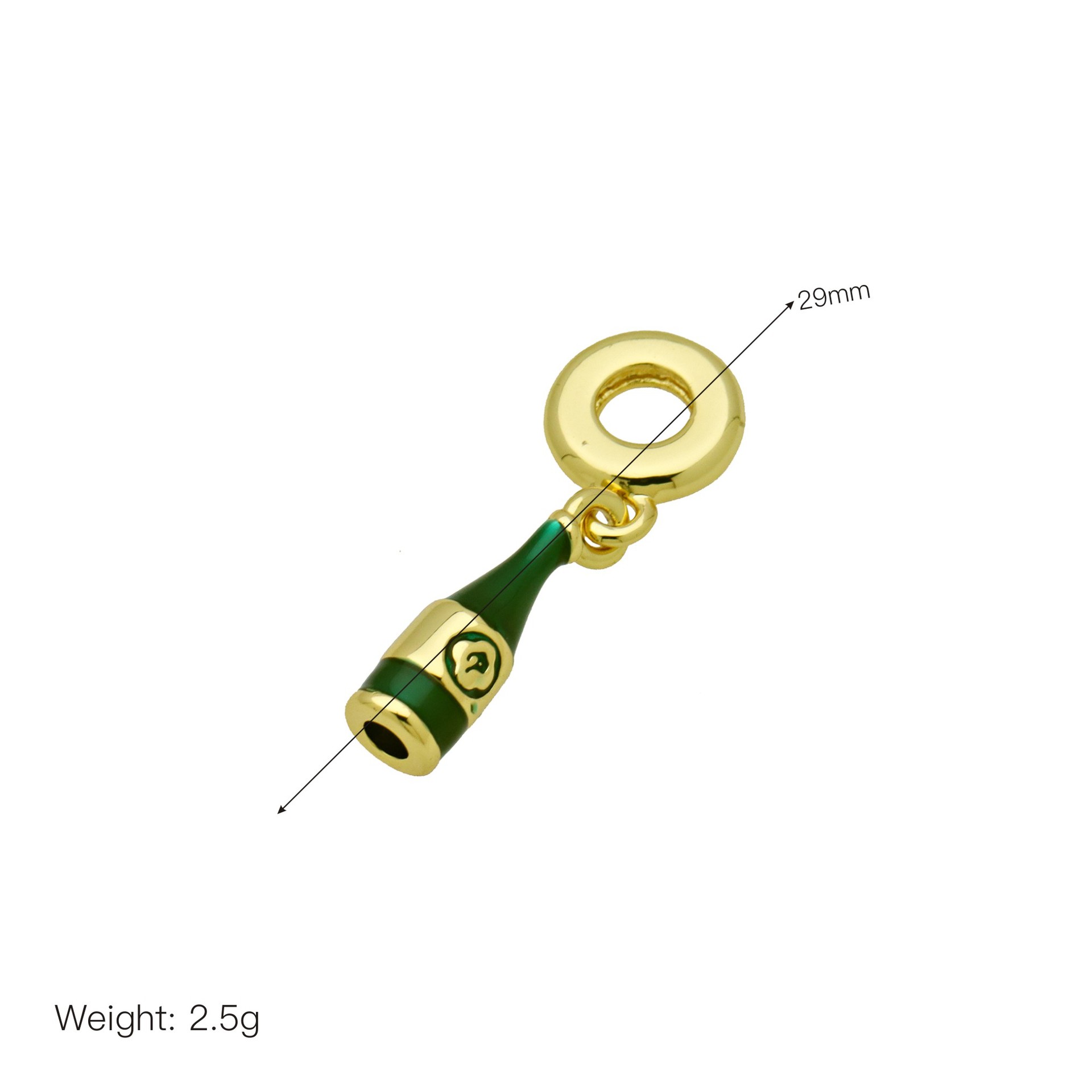 Can, Wine Bottle Pattern 1 Piece 23mm 27MM 31mm Copper 18K Gold Plated Can Wine Bottle Pendant
