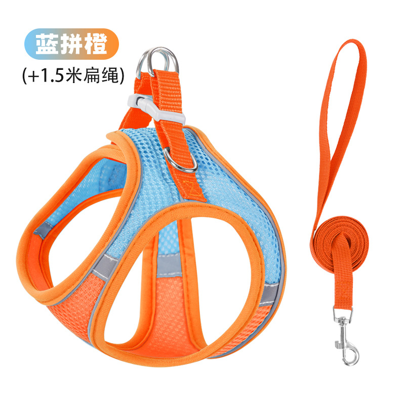 Nuevo chaleco con correa para mascotas, arnés reflectante para gatos y perros, cuerda para caminar para gatos, suministros para mascotas, fuente en stock