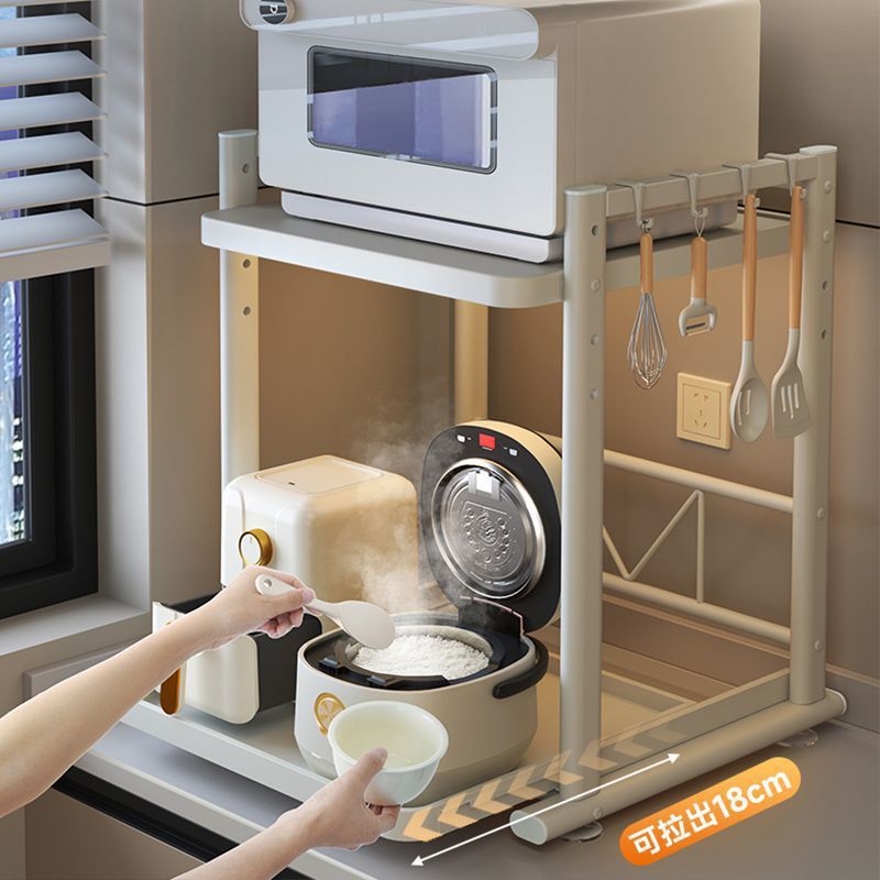 引き出し式炊飯器収納ラックキッチン電子レンジスタンドカウンタートップ多目的家電ポットオーブン収納ラック|undefined