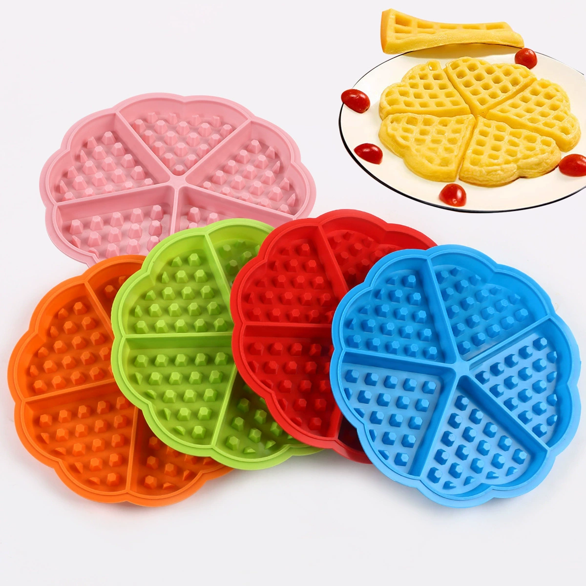 12 подряд Huafu шоколадное печенье силиконовая форма в форме квадратного сердца вафли торт в клетку торт мороженое конфеты форма