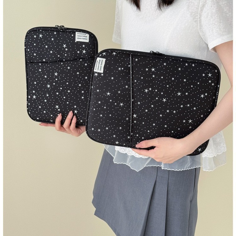 Star Pattern Simple Computer Bag 13inch Tablet Inner Sleeve Bag for Women Korean Style Ins Style Lightweight Shockproof Storage Bag