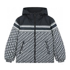 九江羽绒服跨境D迪家正确版满logo秋冬季保暖夹克可双面穿外套