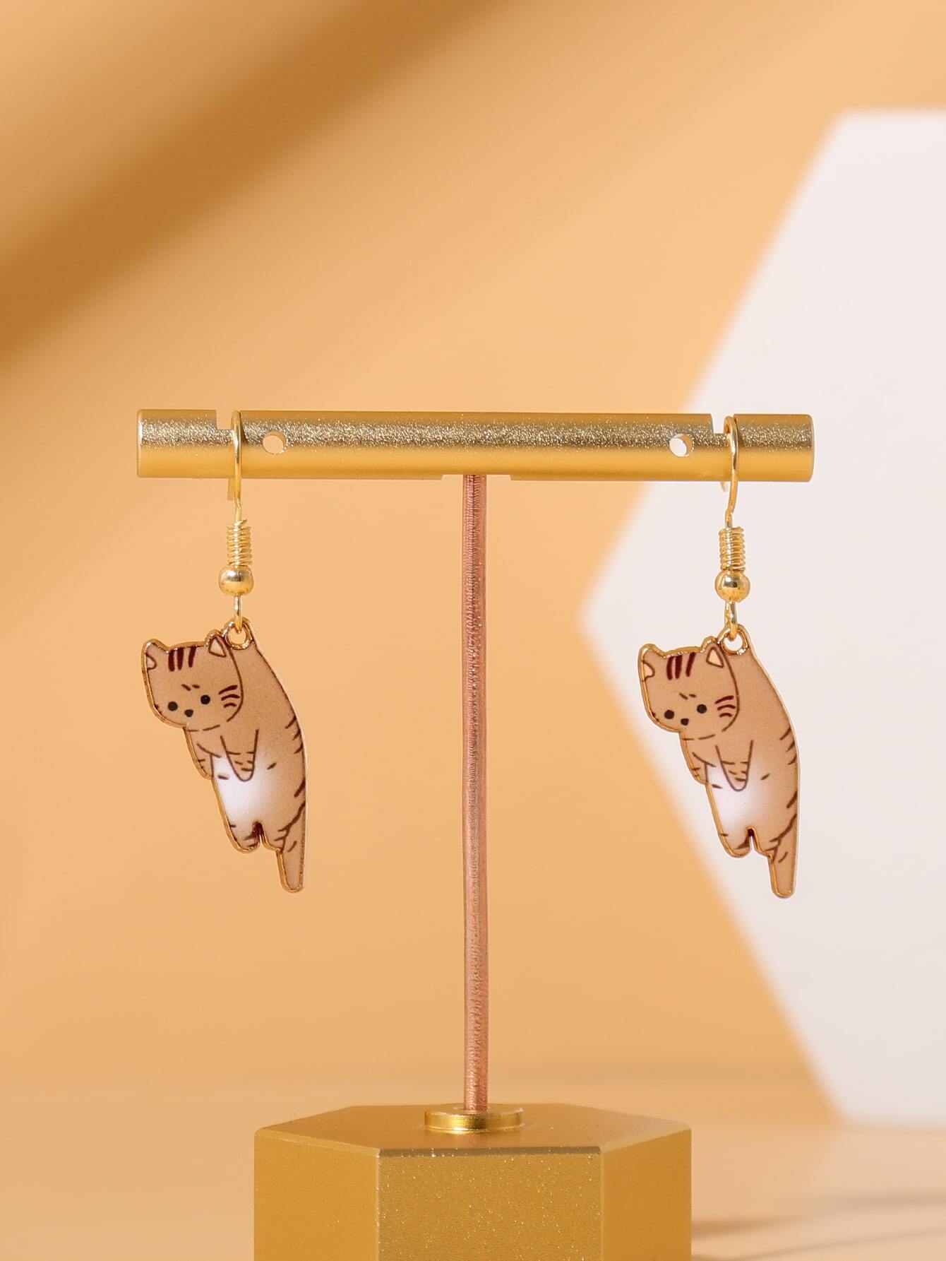 Cartoon Style Cat Alloy Plating Earrings 1 Pair display picture 4