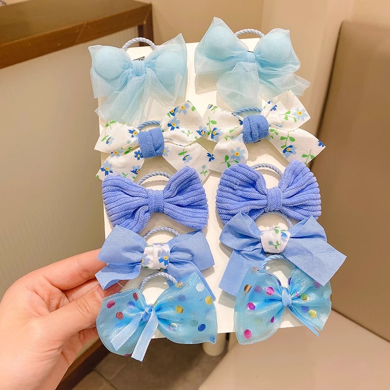 Los niños de pelo lindo lazo de goma accesorios para el cabello de verano nueva niña flor colorida cuerda de pelo arco cuerda de pelo