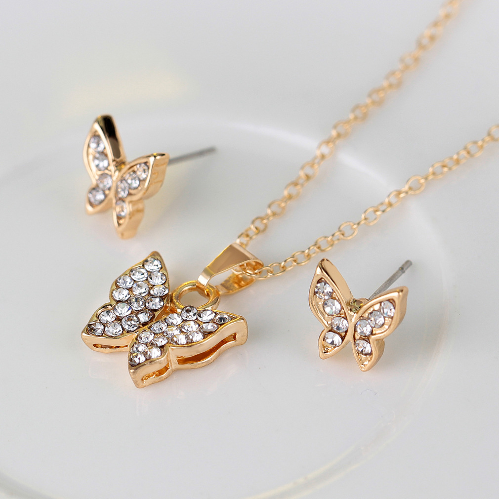 Elegant Lady Streetwear Butterfly Alloy Plating Inlay Zircon Women's Jewelry Set display picture 4