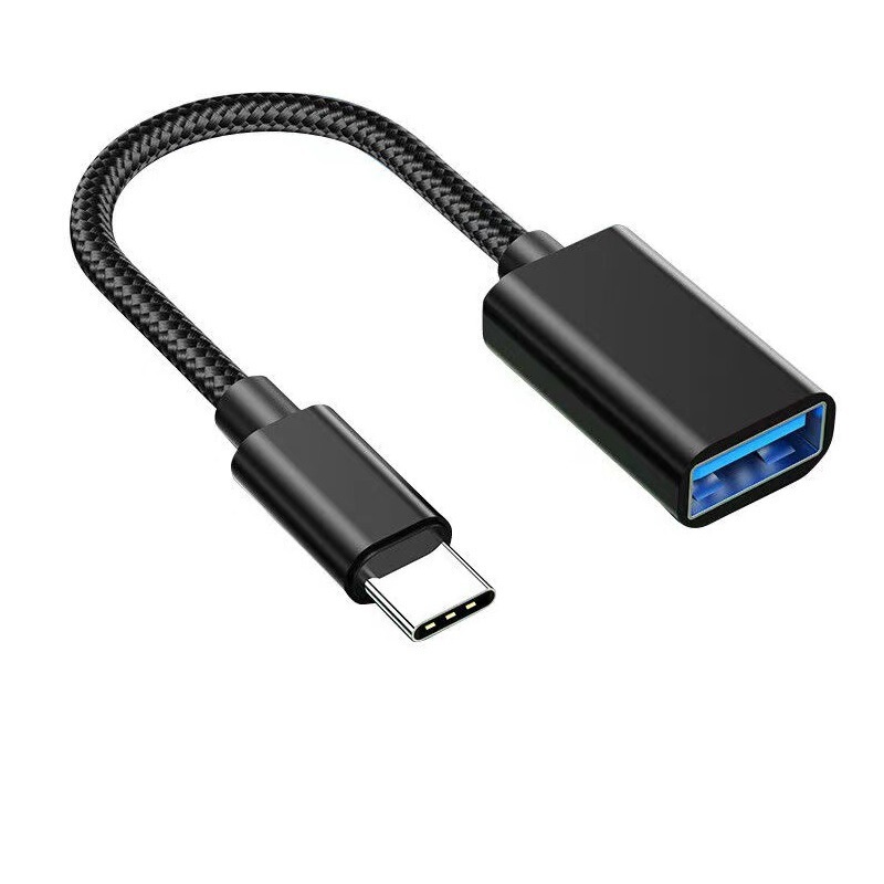 跨境OTG转接线typec转USB转接器键盘鼠标U盘读卡器尼龙编织多功能|undefined