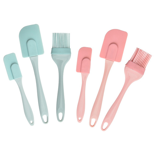 Silicone Oil Brush, Scraper, and Cake Spatula Set - Kitchen Baking Supplies, Silicone Kitchenware Three-Piece Set