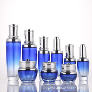 in stock Blue Small Black Bottle Eye Cream Bottle Essential Oil Dropper Bottle Essence Glass Bottle Cream Bottled