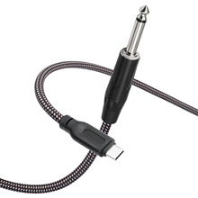 跨境电吉他6.35mm公转USB TYPE-C 录音音频线 手机接电子琴录音线