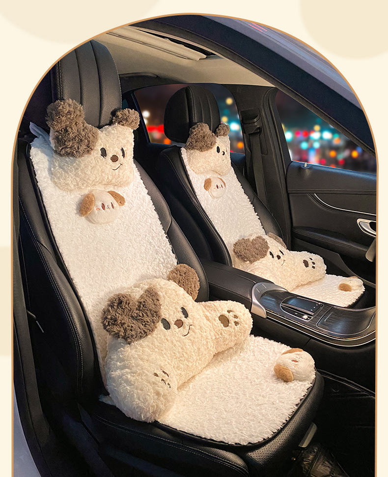 Car headrest neck pillow a pair of female driver pillow cute puppy car pillow car seat waist neck pillow