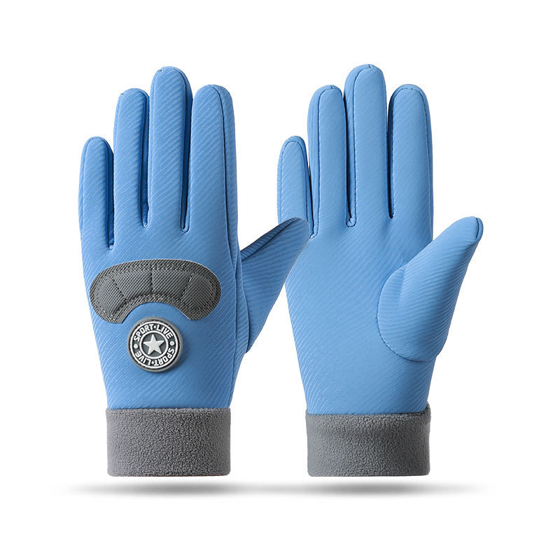 Guantes para niños con forro polar medio dedo niños y niñas otoño e invierno cálido a prueba de viento impermeable antideslizante niños estudiante deportes equitación