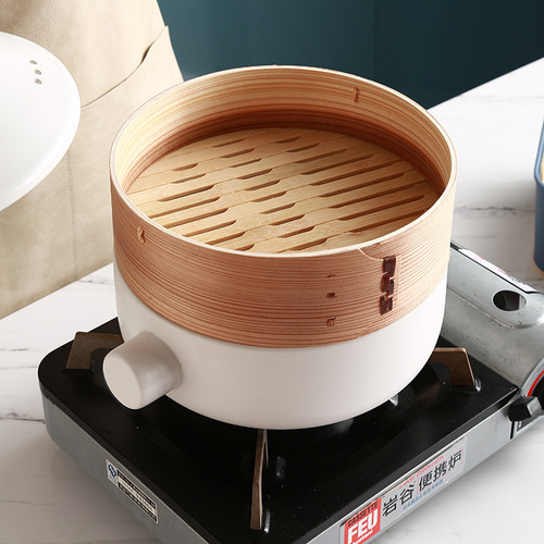 Japanese-style ceramic steamer pot household sand pot with steamer basket soup pot open flame high-temperature stone pot tagine pot soup pot braiser
