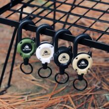 伸缩钢丝绳易拉扣带磁吸带锁扣户外垂钓防丢钥匙扣回弹便携挂扣